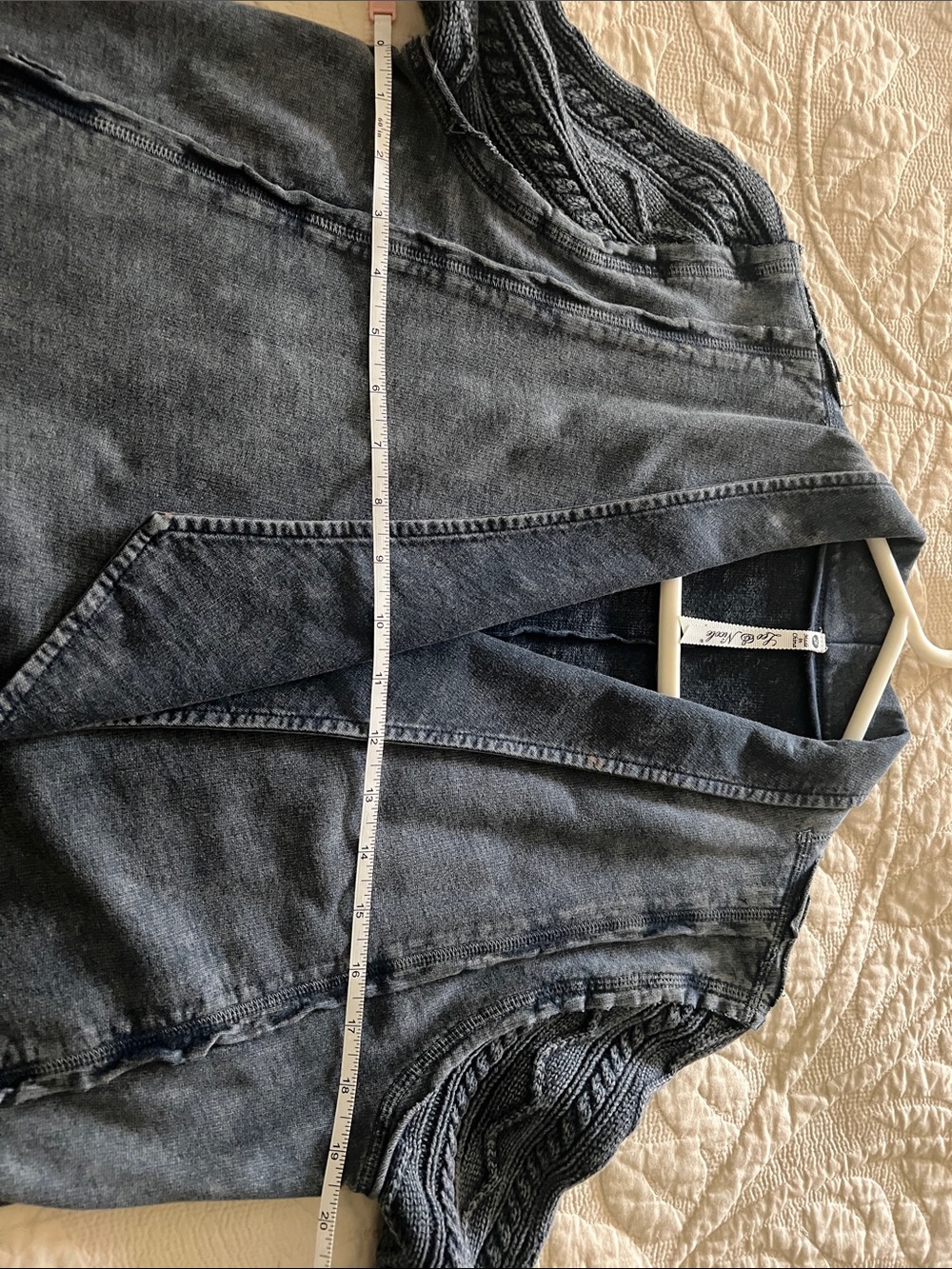 Leo & Nicole Washed Black Draped Cable-Sleeve Cardigan - Picture 3 of 4